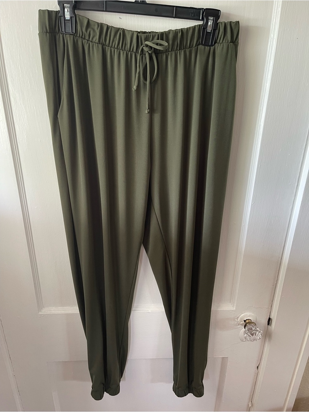Women’s Olive Elastic Drawstring Casual Pants by Brigette Brianna, XL, like new
